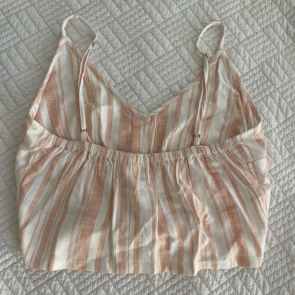 Roxy Striped Button-Down Tie-Front Top - image 2